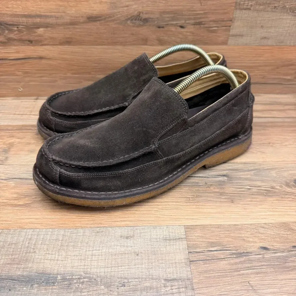 LL Bean Size Men's 10D suede Brown Loafers Shoes
